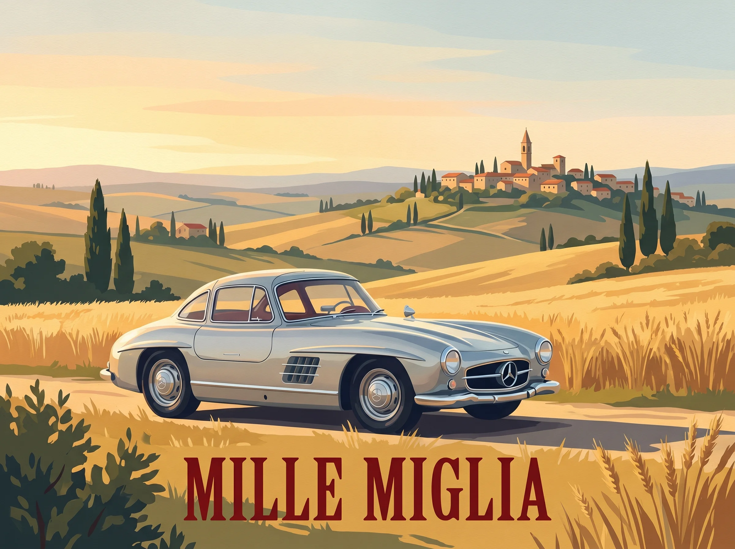 Mercedes 300SL Gullwing · Vintage Poster